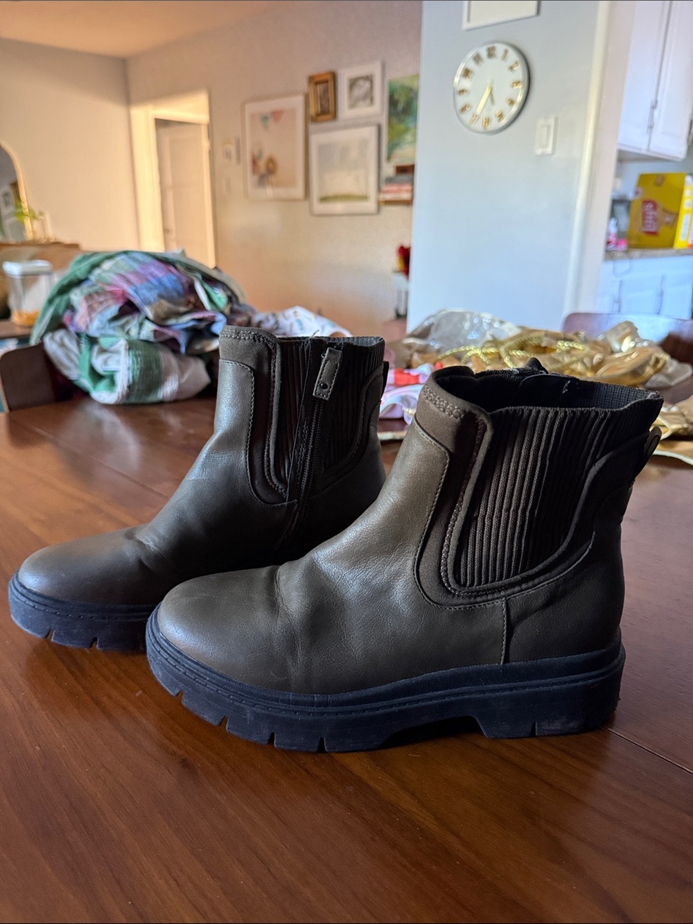 Dr. Scholl's Olive Green Chelsea Ankle Boots